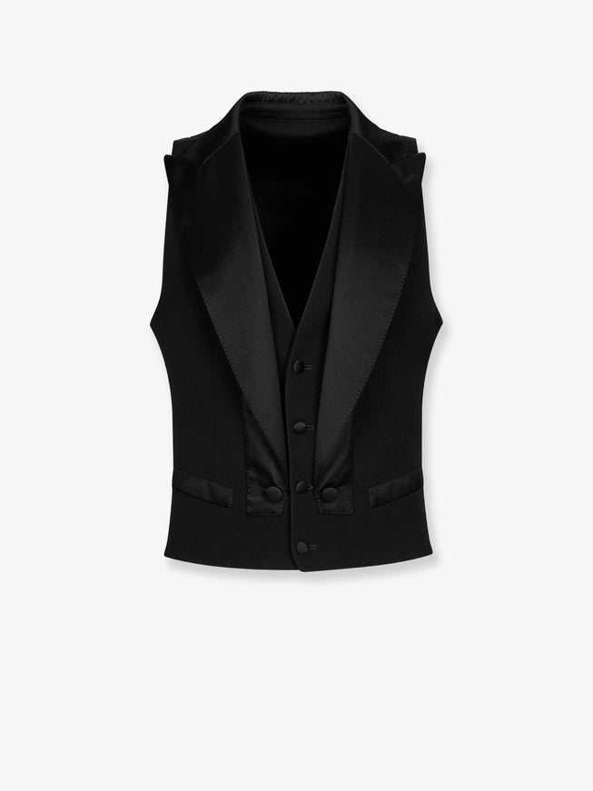 Dolce & Gabbana Single-Breasted Gabardine Vest 48 Nero