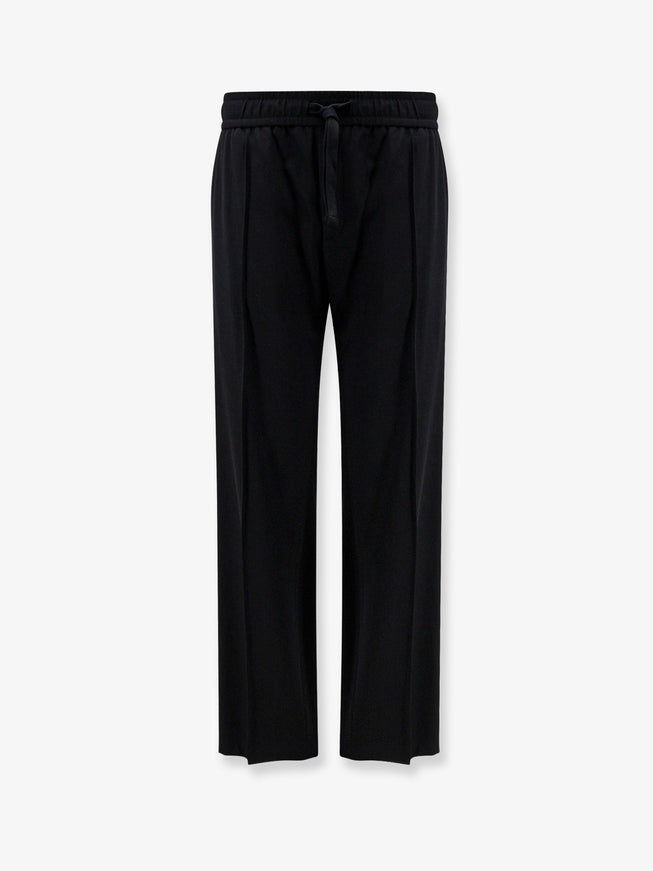 Dolce & Gabbana Jogging Stretch Virgin Wool Trousers 48 Nero