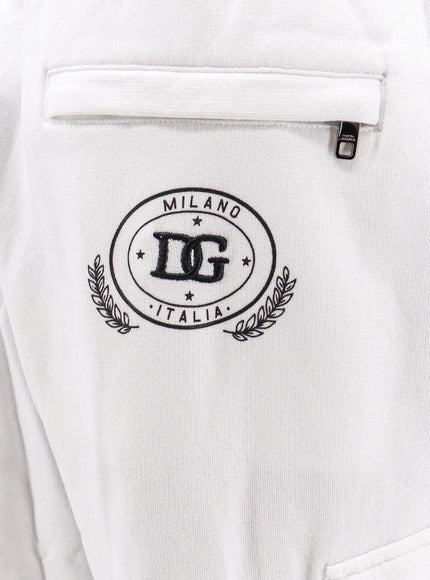 Dolce & Gabbana Cotton Trousers With Embroidered Logo On The Back