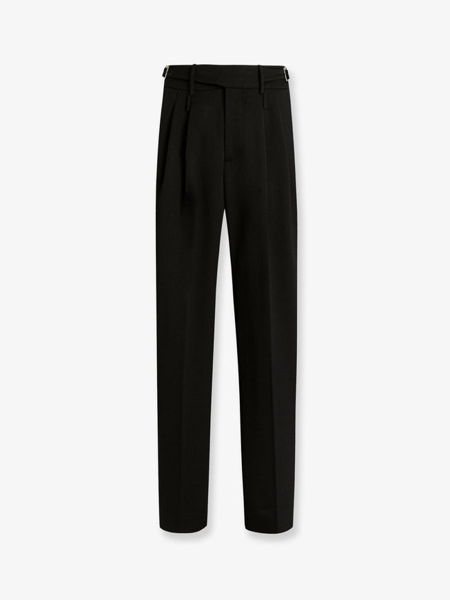 Dolce & Gabbana Virgin Wool Trousers With Frontal Pinces 52 Nero