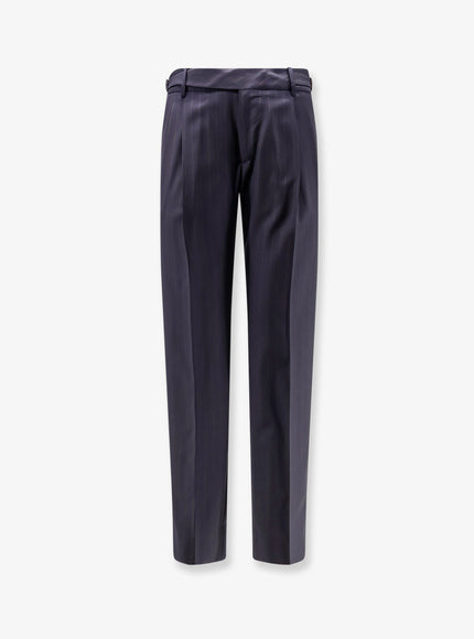 Dolce & Gabbana Virgin Wool Trousers With Pinces Rigato