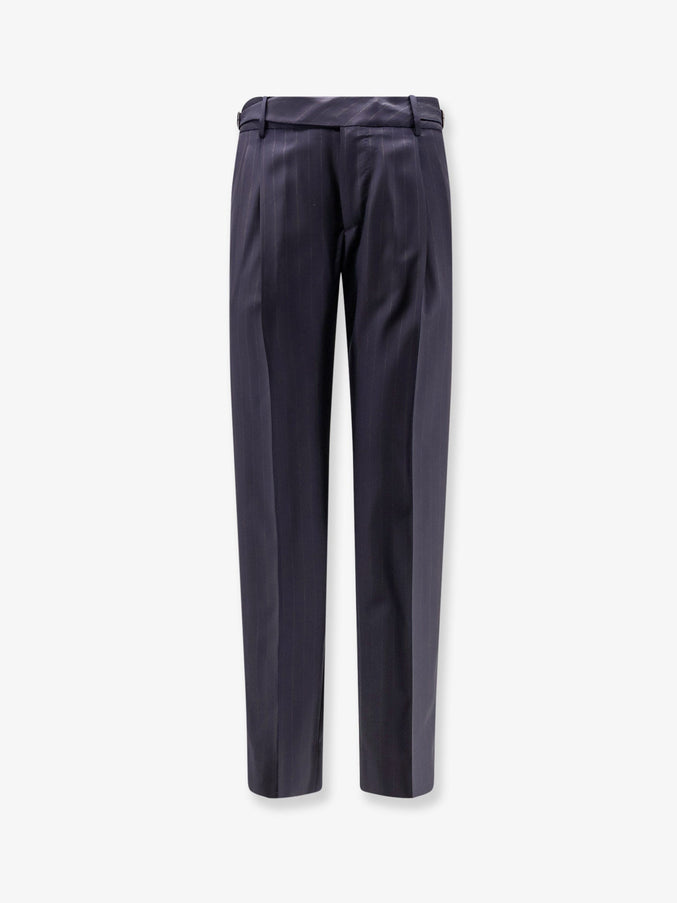 Dolce & Gabbana Virgin Wool Trousers With Pinces Rigato