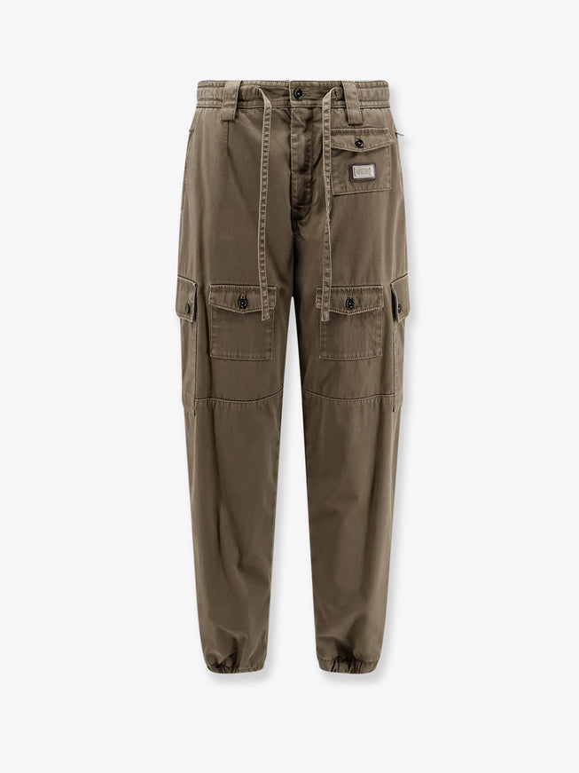 Dolce & Gabbana Cotton Trousers 52 Verde Oliva Scuro