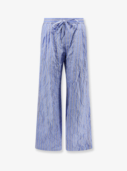 Dolce & Gabbana Vanity Pajamas Froissé Fabric Trousers Blu