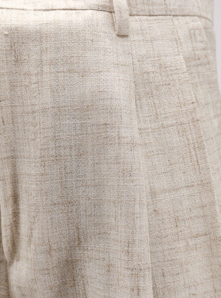 Dolce & Gabbana Viscose And Linen Blend Trousers With Tweed Effect