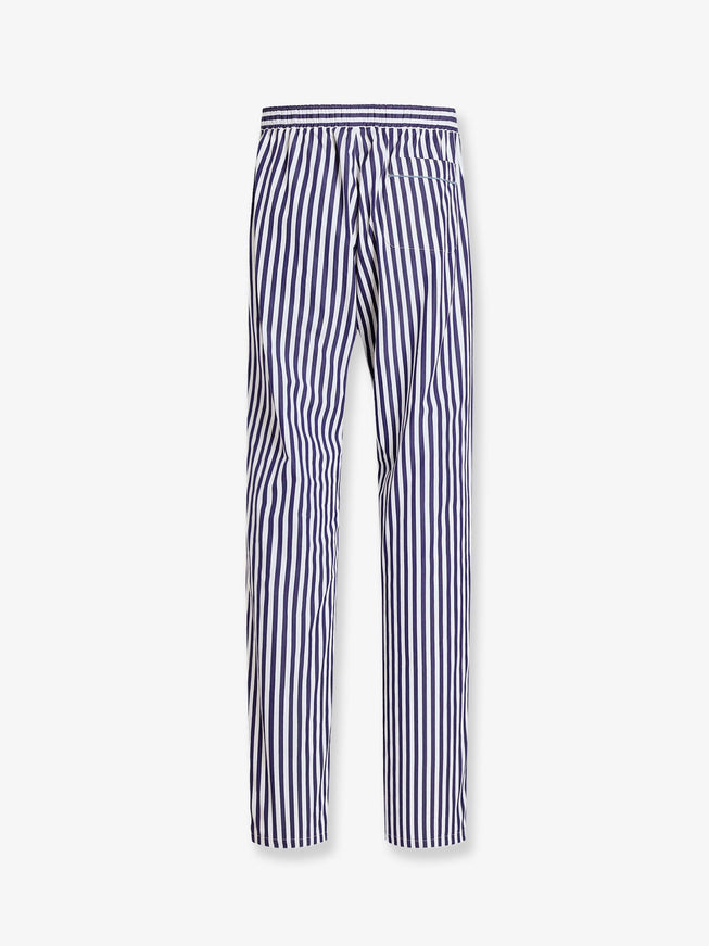 Dolce & Gabbana Cotton And Silk Trousers With Striped Motif