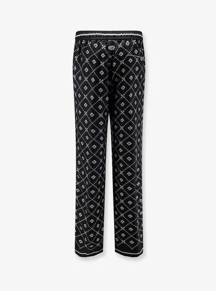Dolce & Gabbana Cotton And Silk Trousers With Striped Motif