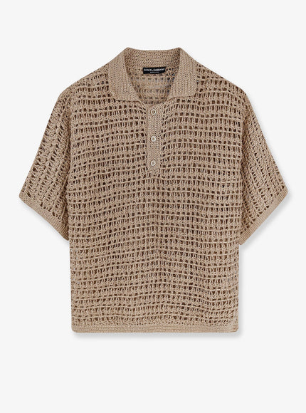 Dolce & Gabbana Perforated Linen Sweater S Grigio