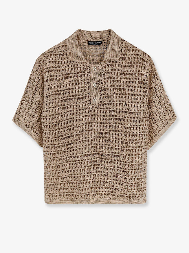 Dolce & Gabbana Perforated Linen Sweater S Grigio