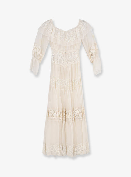 Dolce & Gabbana Silk Blend Dress With All-Over Floral Embroidery