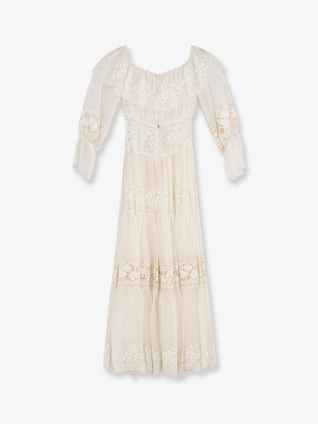 dolce and gabbana lace dress Dolce & Gabbana Silk Blend Dress With All-Over Floral Embroidery – Ellie Belle