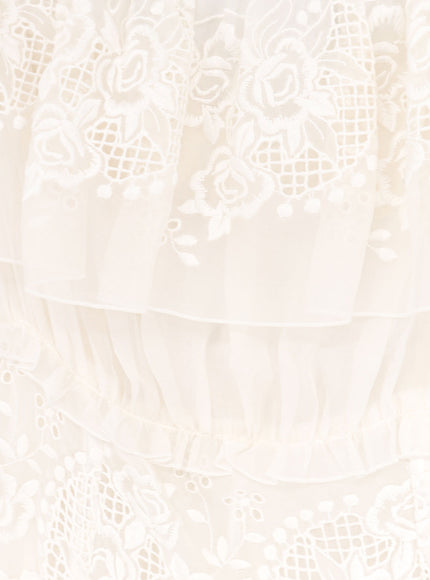 Dolce & Gabbana Silk Blend Dress With All-Over Floral Embroidery