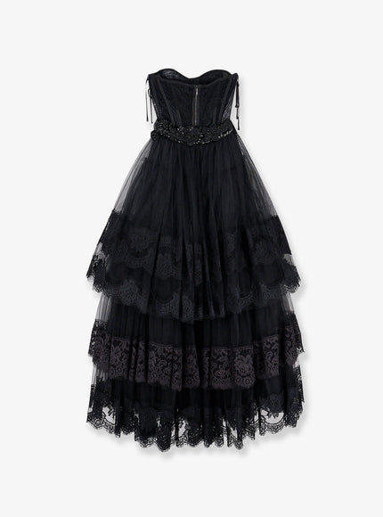 Dolce & Gabbana Tulle Long Dress With Bustier