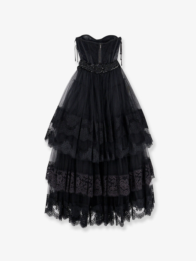 Dolce & Gabbana Tulle Long Dress With Bustier