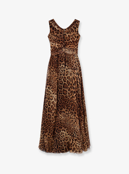Dolce & Gabbana Long Dress With Animal Print