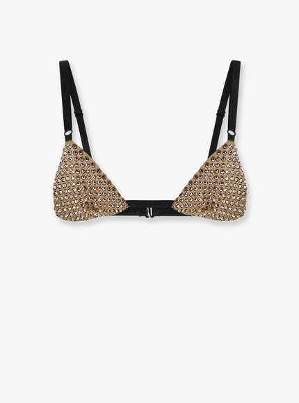 Dolce & Gabbana Lurex Bra With Rhinestones 2 Cappuccino