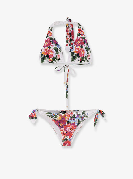 Dolce & Gabbana Nylon Bikini With Floral Print Mazzfioribianco