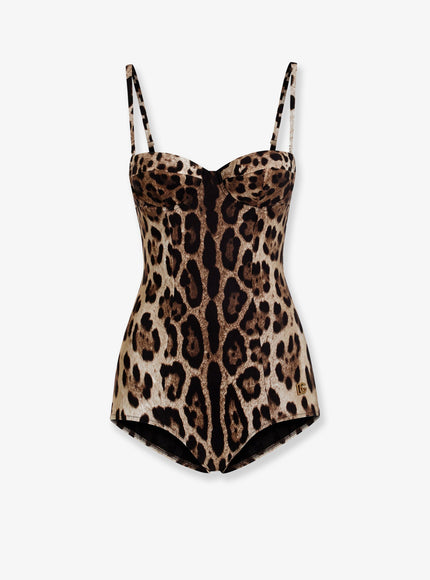Dolce & Gabbana One-Piece Swimsuit With Animal Print Leonew