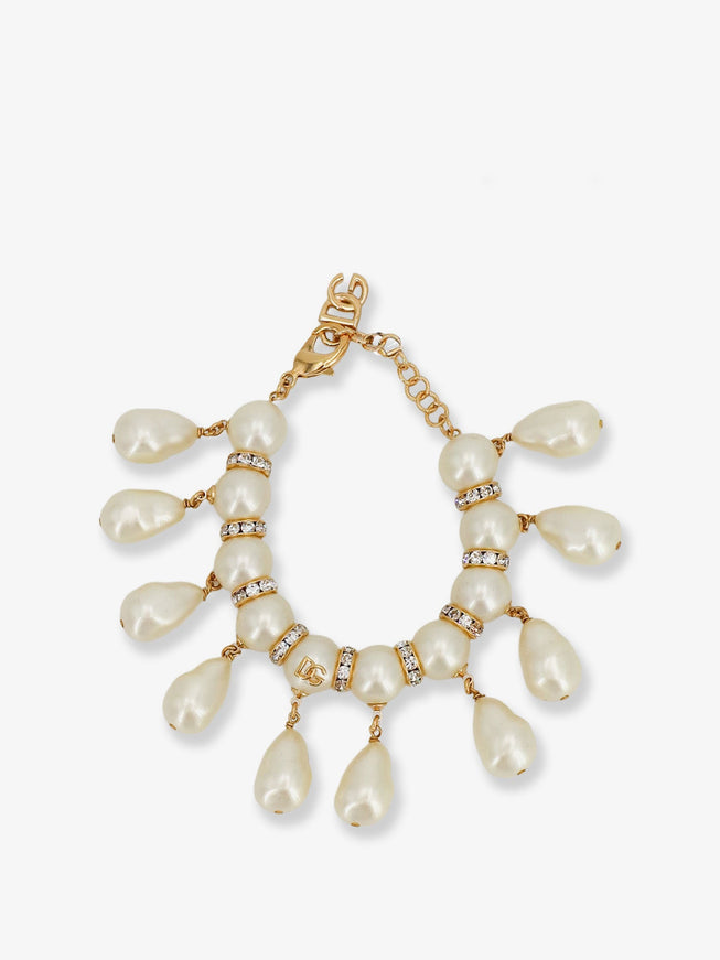 Dolce & Gabbana Everyday Bracelet With Dg Logo Pendant Uni Bianco