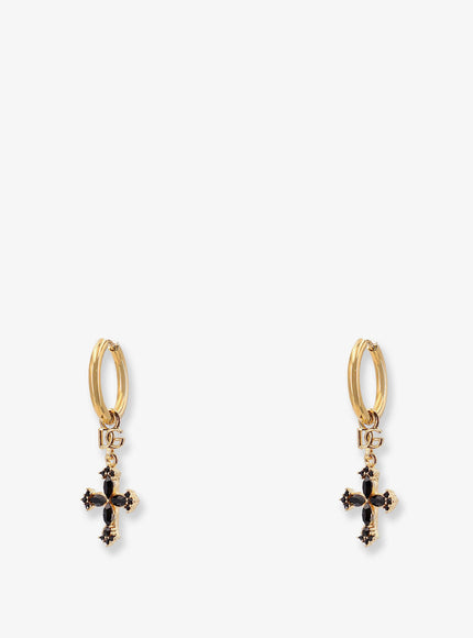Dolce & Gabbana Brass Earrings With Rhinestones Uni Oro