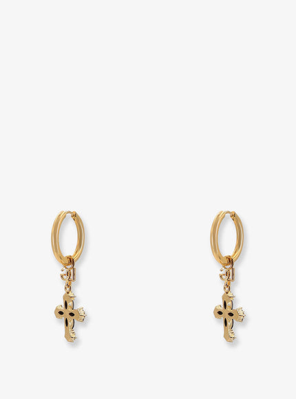 Dolce & Gabbana Brass Earrings With Rhinestones