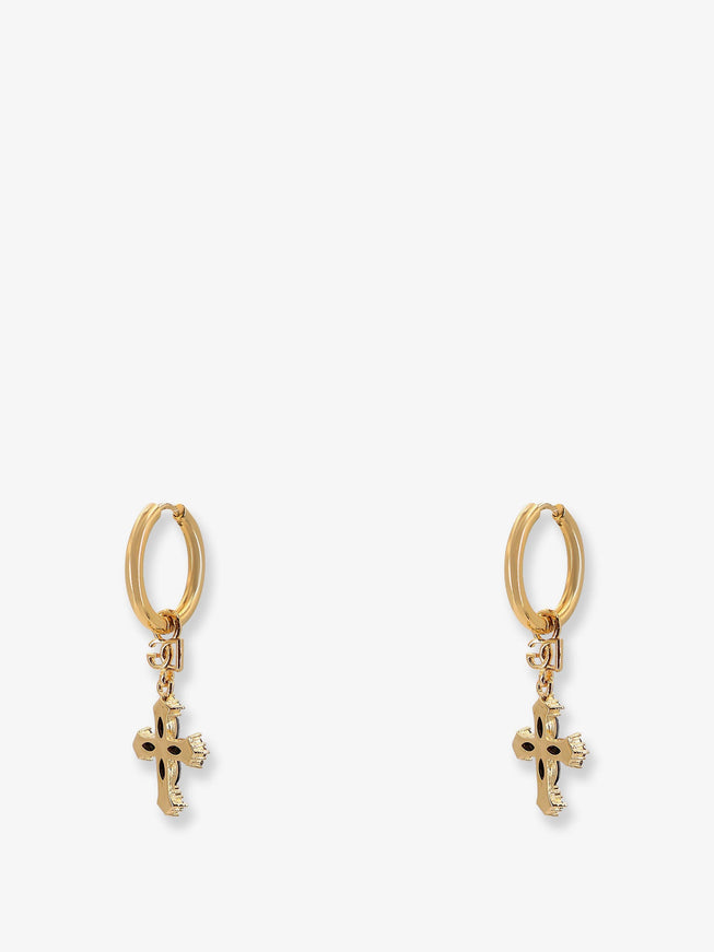 Dolce & Gabbana Brass Earrings With Rhinestones
