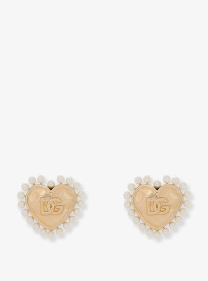 Dolce & Gabbana Brass Earrings With Bead Detail Uni Oro
