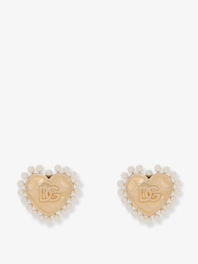 Dolce & Gabbana Brass Earrings With Bead Detail Uni Oro