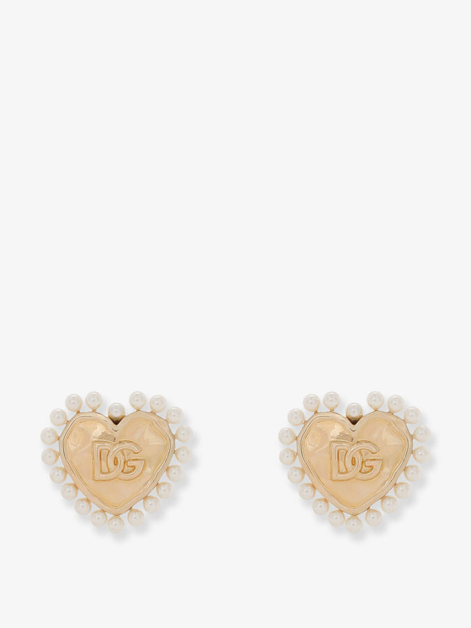 Dolce & Gabbana Brass Earrings With Bead Detail Uni Oro