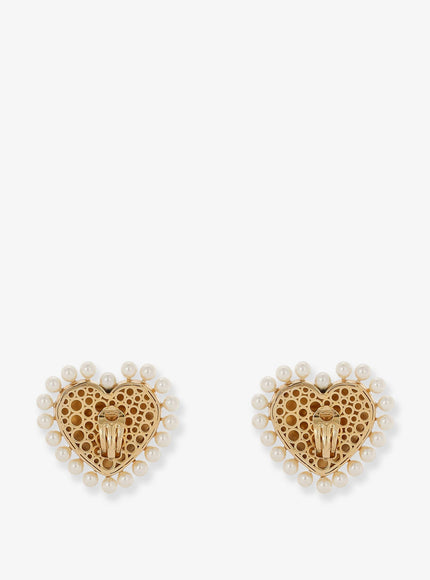 Dolce & Gabbana Brass Earrings With Bead Detail