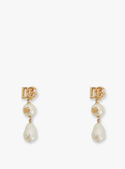 Dolce & Gabbana Brass Earrings With Dg Logo Uni Oro