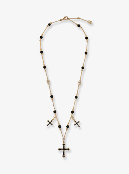 Dolce & Gabbana Brass Rosary With Cross Charms Uni Oro