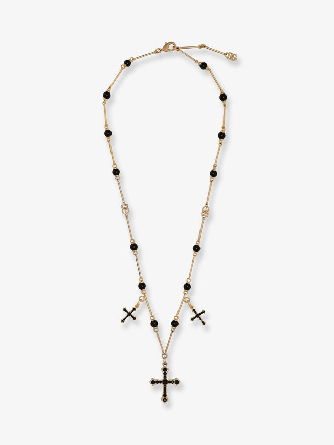 Dolce & Gabbana Brass Rosary With Cross Charms Uni Oro