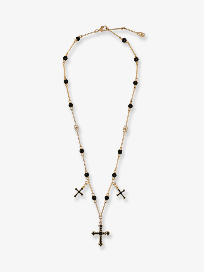 Dolce & Gabbana Brass Rosary With Cross Charms Uni Oro
