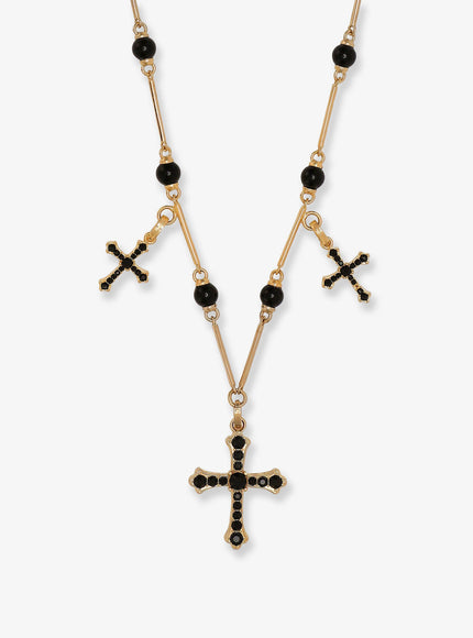 Dolce & Gabbana Brass Rosary With Cross Charms