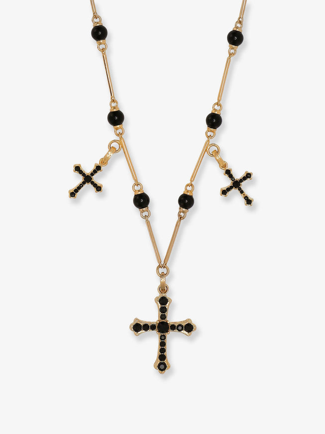 Dolce & Gabbana Brass Rosary With Cross Charms