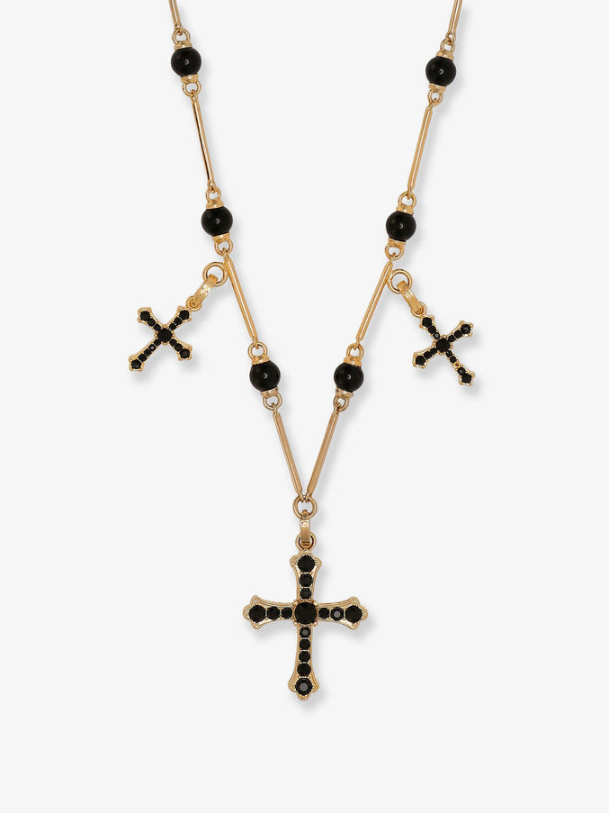 Dolce & Gabbana Brass Rosary With Cross Charms