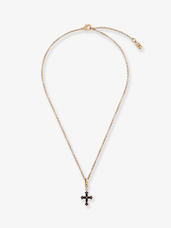 Dolce & Gabbana Metal Necklace With Rhinestone Detail Uni Oro