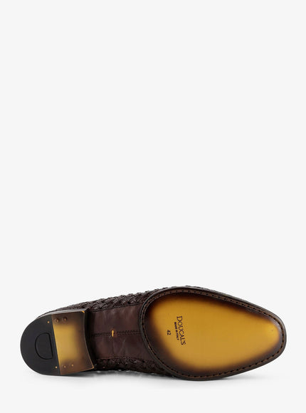Doucal's Unique Leather Loafers With Woven Detail
