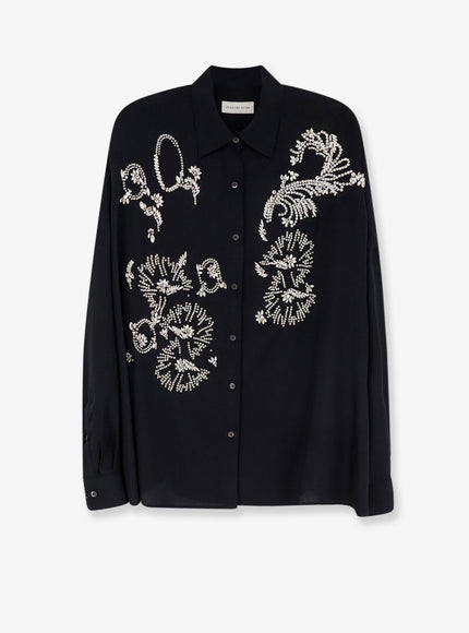 Dries Van Noten Casia Shirt With Rhinestones Black