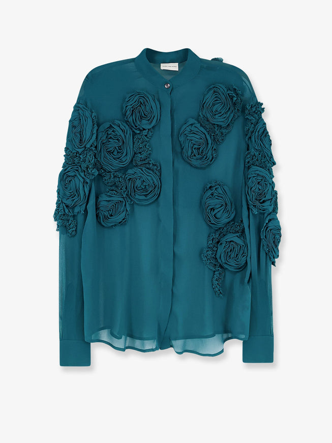 Dries Van Noten Chowsa Viscose Shirt Petrol