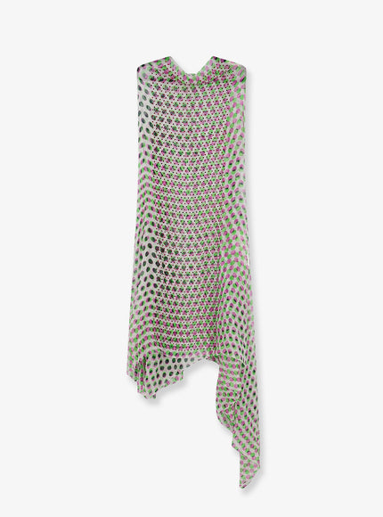 Dries Van Noten Multicolor Silk Dress Ecru