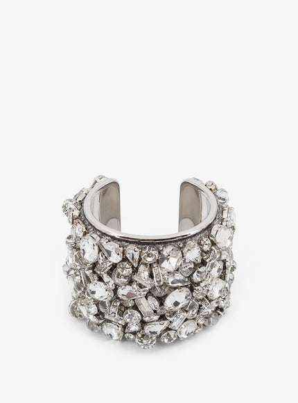 Dries Van Noten Brass Bracelet With Crystals Silver