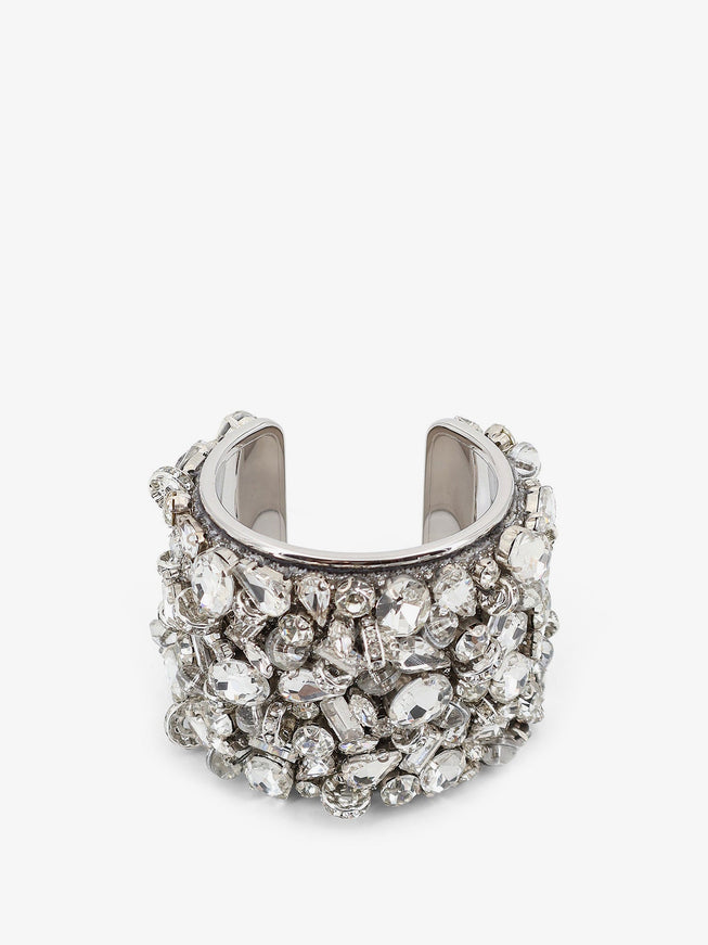 Dries Van Noten Brass Bracelet With Crystals Silver