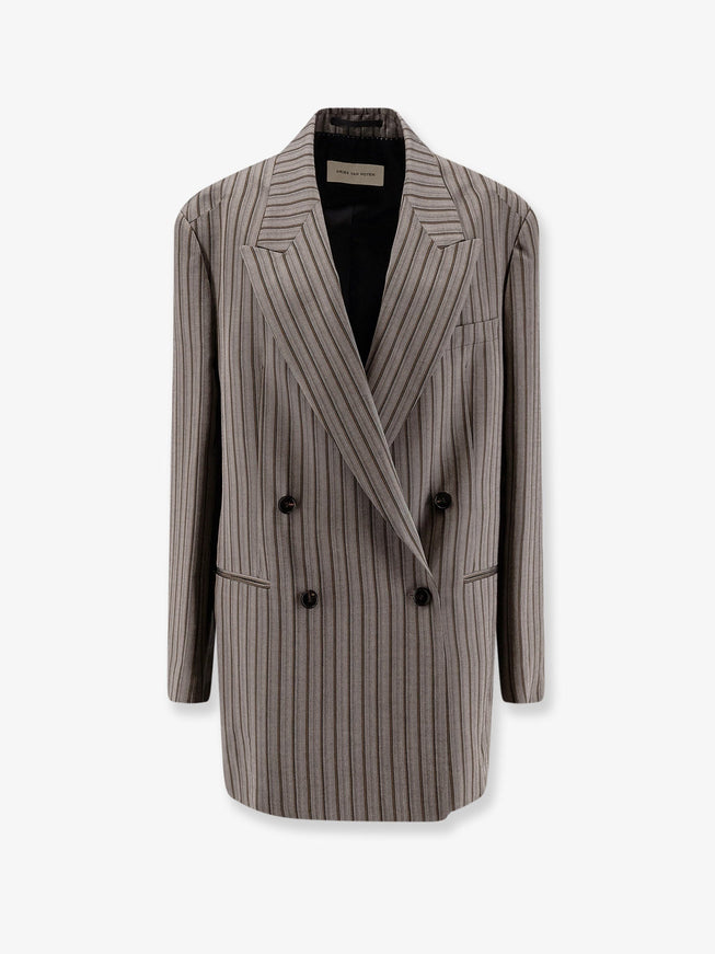 Dries Van Noten Bliss Oversize Viscose Blazer Grey