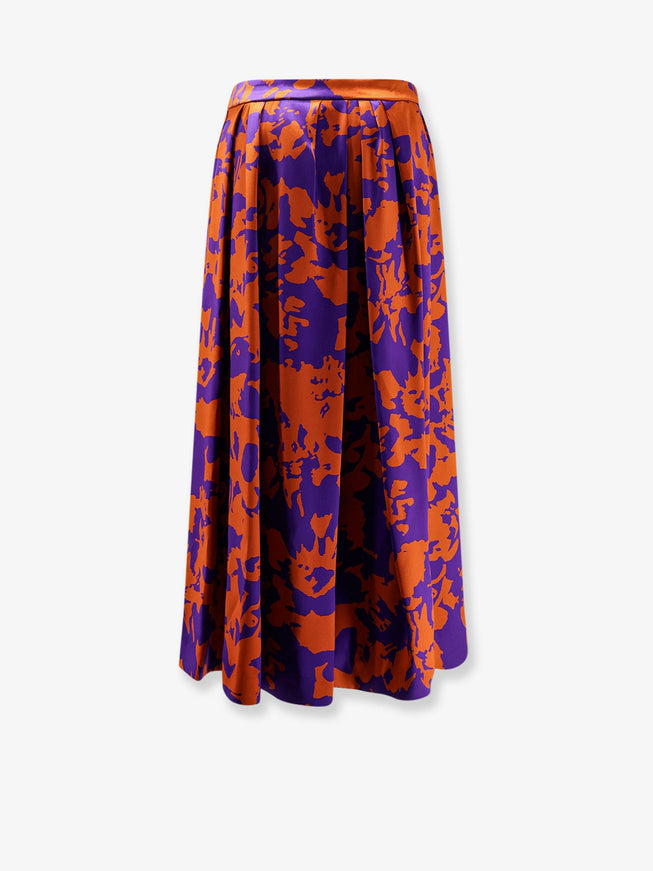 Dries Van Noten Soni Skirt In Printed Viscose Orange
