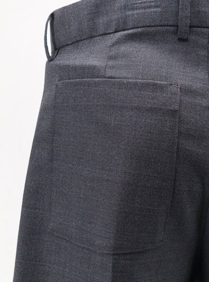 Dunst Pleated Check Wool Blend Bermuda Shorts