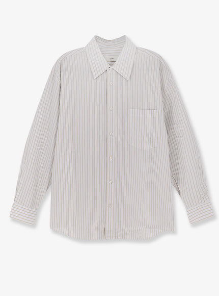 Dunst Unisex Oversized Cotton Shirt Beigestripe