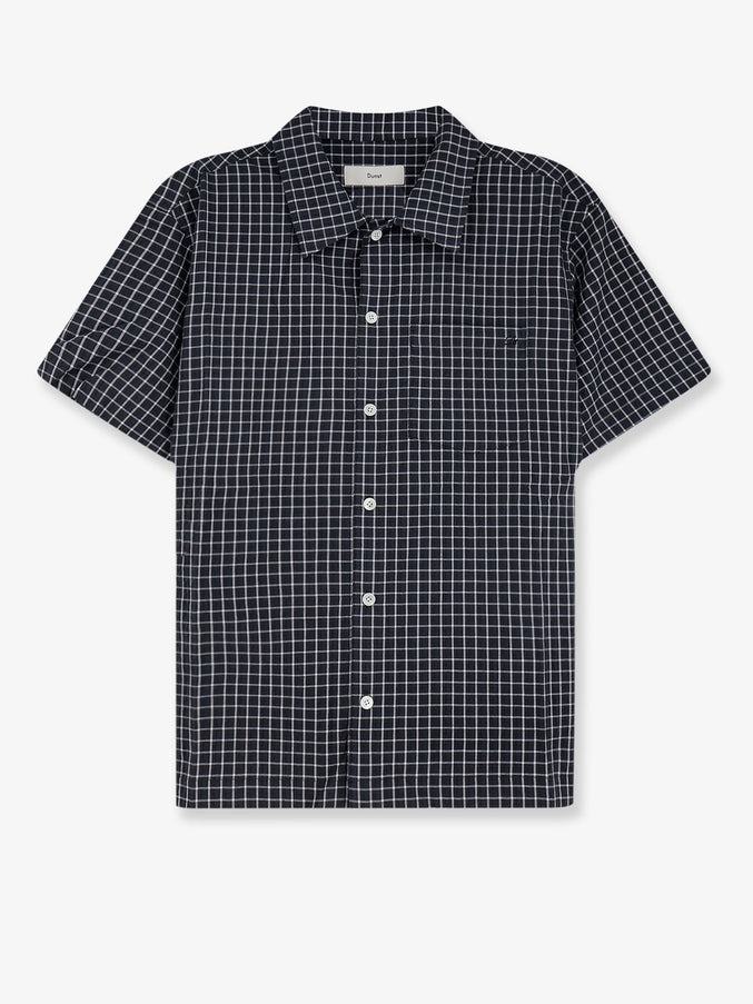 Dunst Cotton Blend Shirt With Check Pattern Blackcheck
