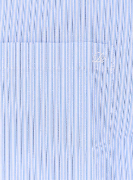 Dunst Cotton Blend Shirt With Striped Pattern
